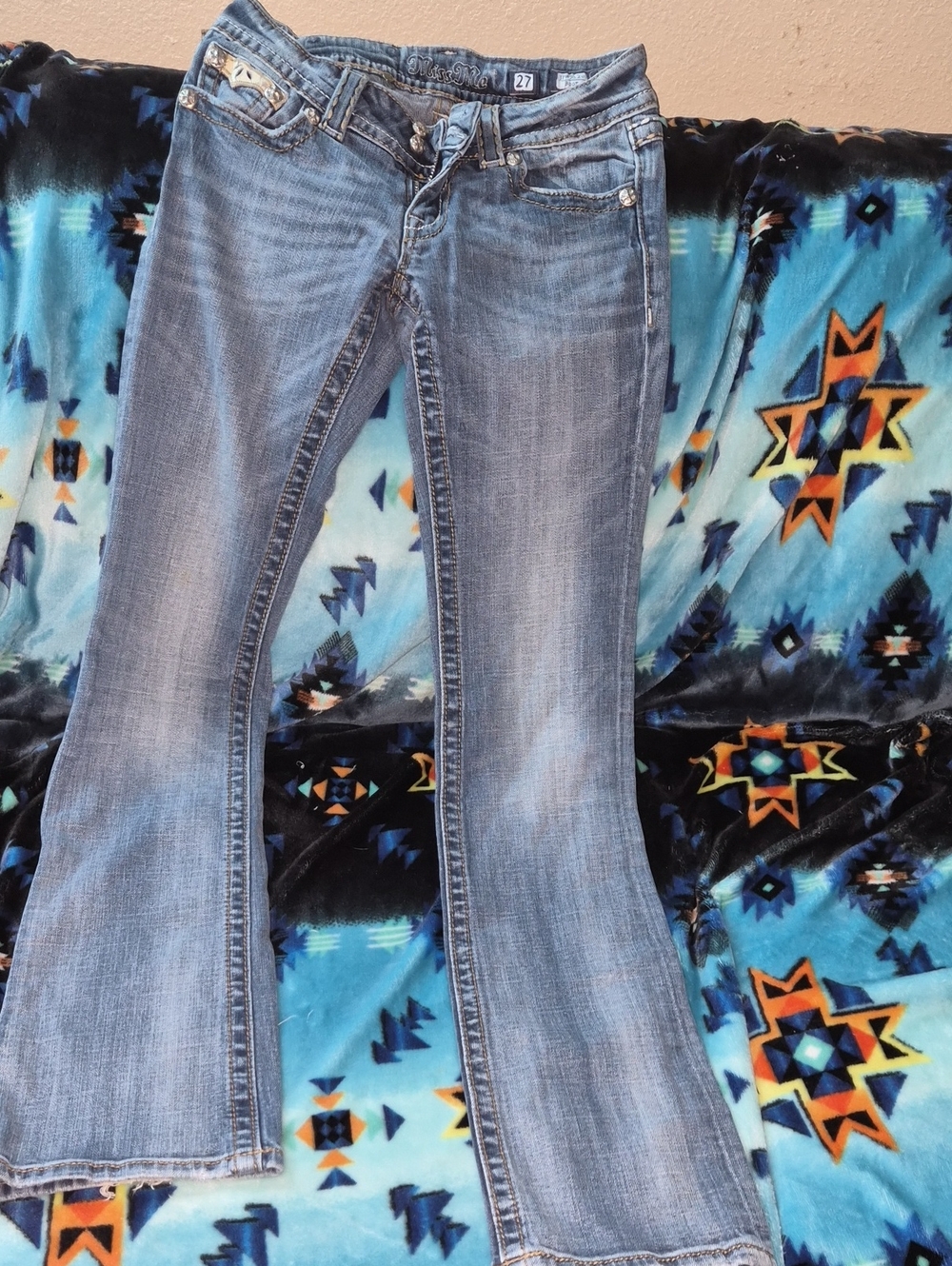 Miss Me Light Blue Flare Jeans - Picture 1 of 3